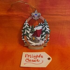 Boy Scouts of America Christmas Ornament Red Tent Green Trees